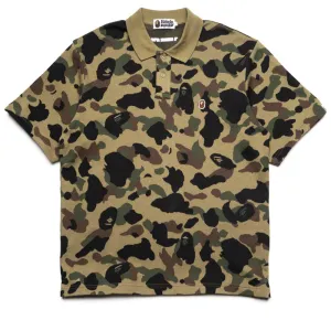 A Bathing Ape 1st Camo Jacquard Relax Fit Polo Shirt - Green