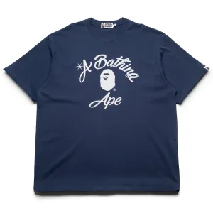 A Bathing Ape Chain Stitch College Tee - Navy