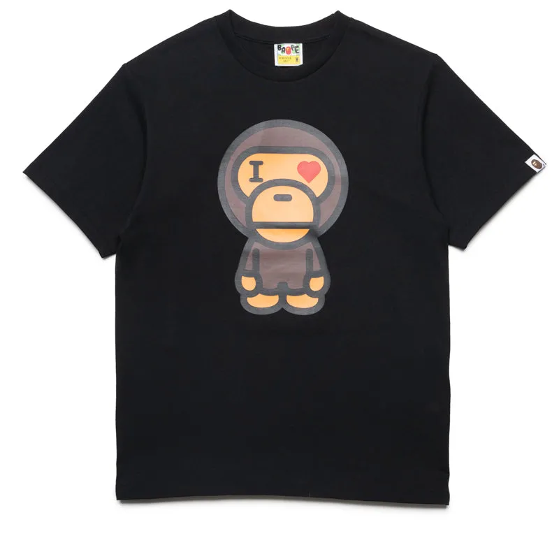 A Bathing Ape Heart Baby Milo Tee - Black