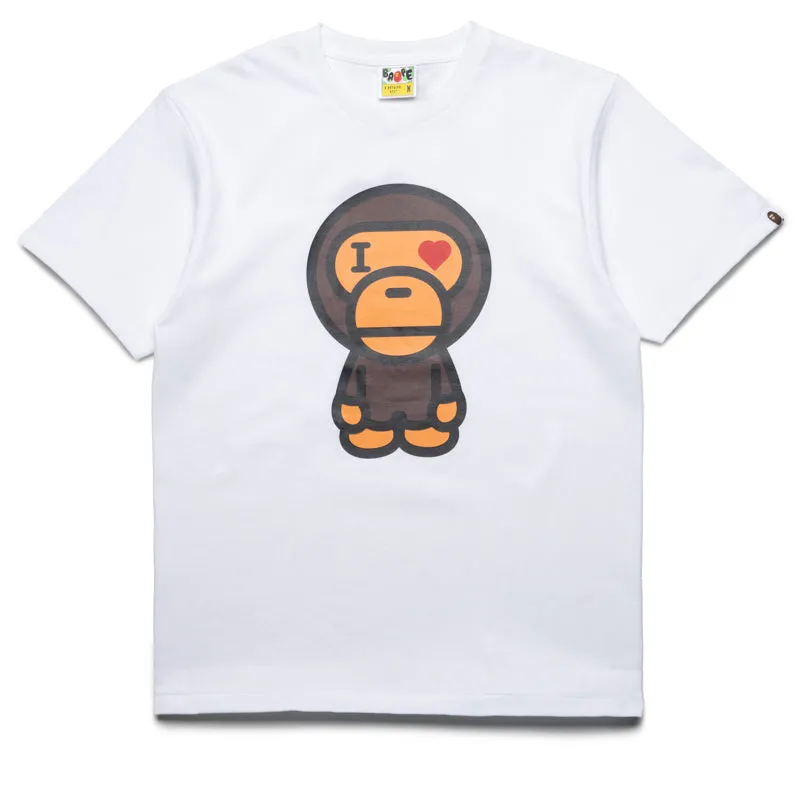 A Bathing Ape Heart Baby Milo Tee - White