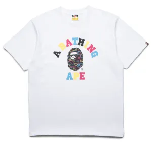 A Bathing Ape Neon Camo College Tee - White
