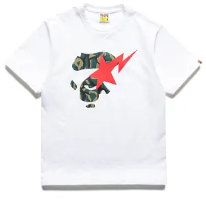 A Bathing Ape Trail Camo Ape Face Sta Tee - White/Green