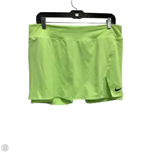 Athletic Skort By Nike Apparel In Green, Size: Xl
