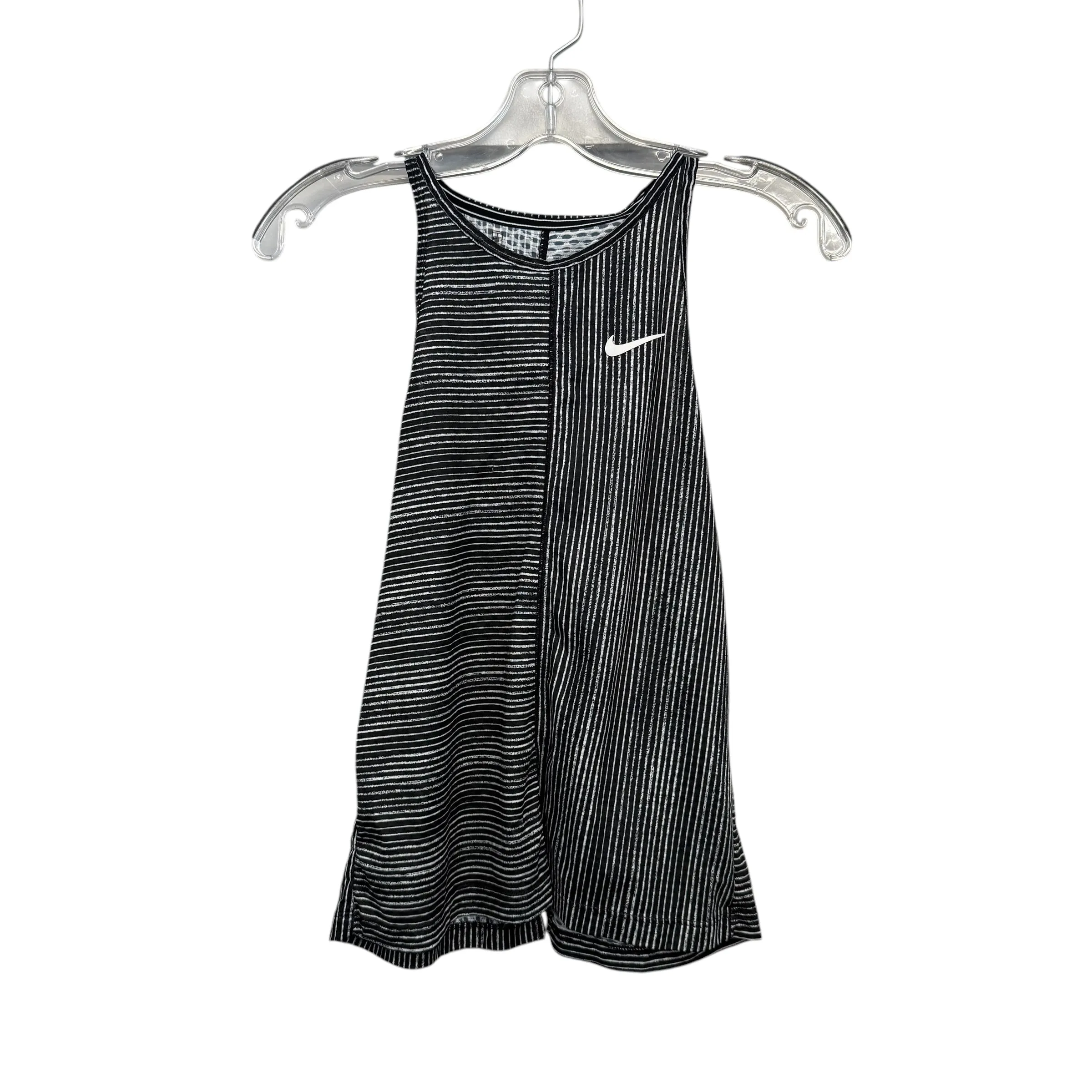 Athletic Tank Top By Nike Apparel In Black & White, Size:S
