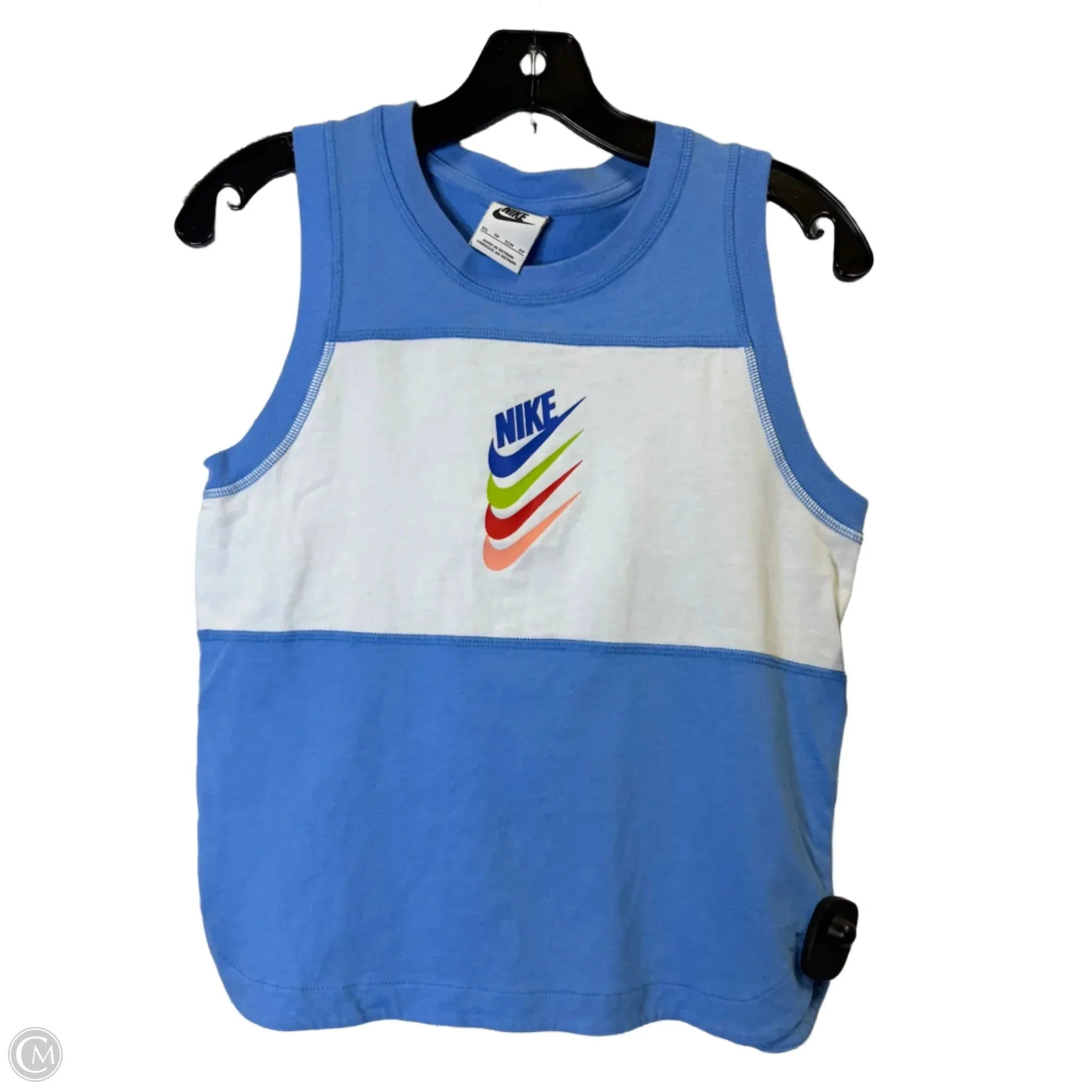 Athletic Tank Top By Nike Apparel In Blue & White, Size: Xs