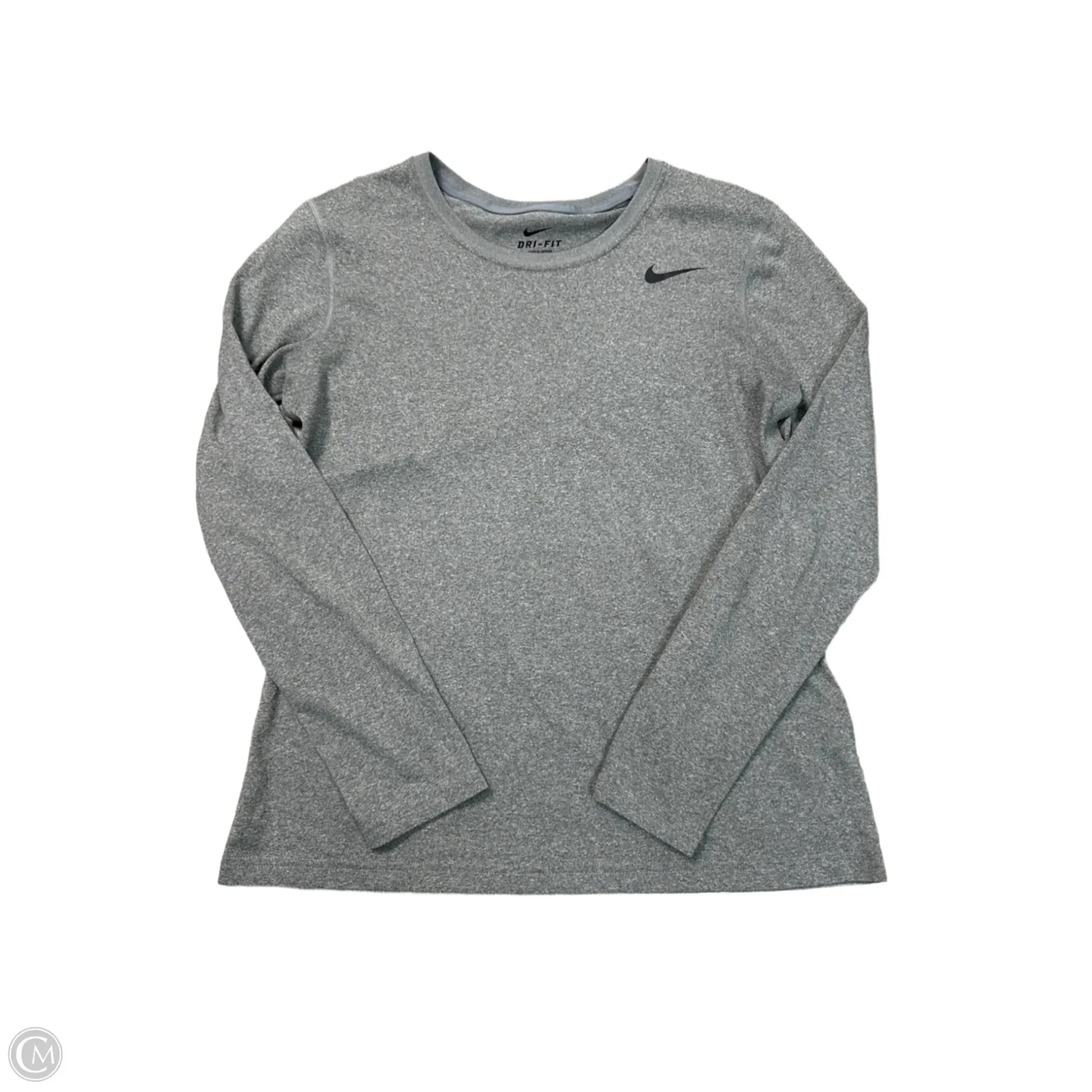 Athletic Top Long Sleeve Crewneck By Nike Apparel In Grey, Size: M