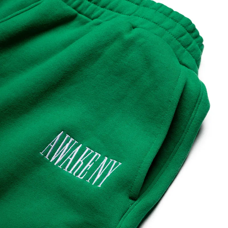 Awake NY Spire Logo Embroidered Sweatshorts - Green