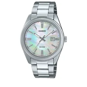 Casio Stainless Steel Analog Watch - Mother Of Pearl