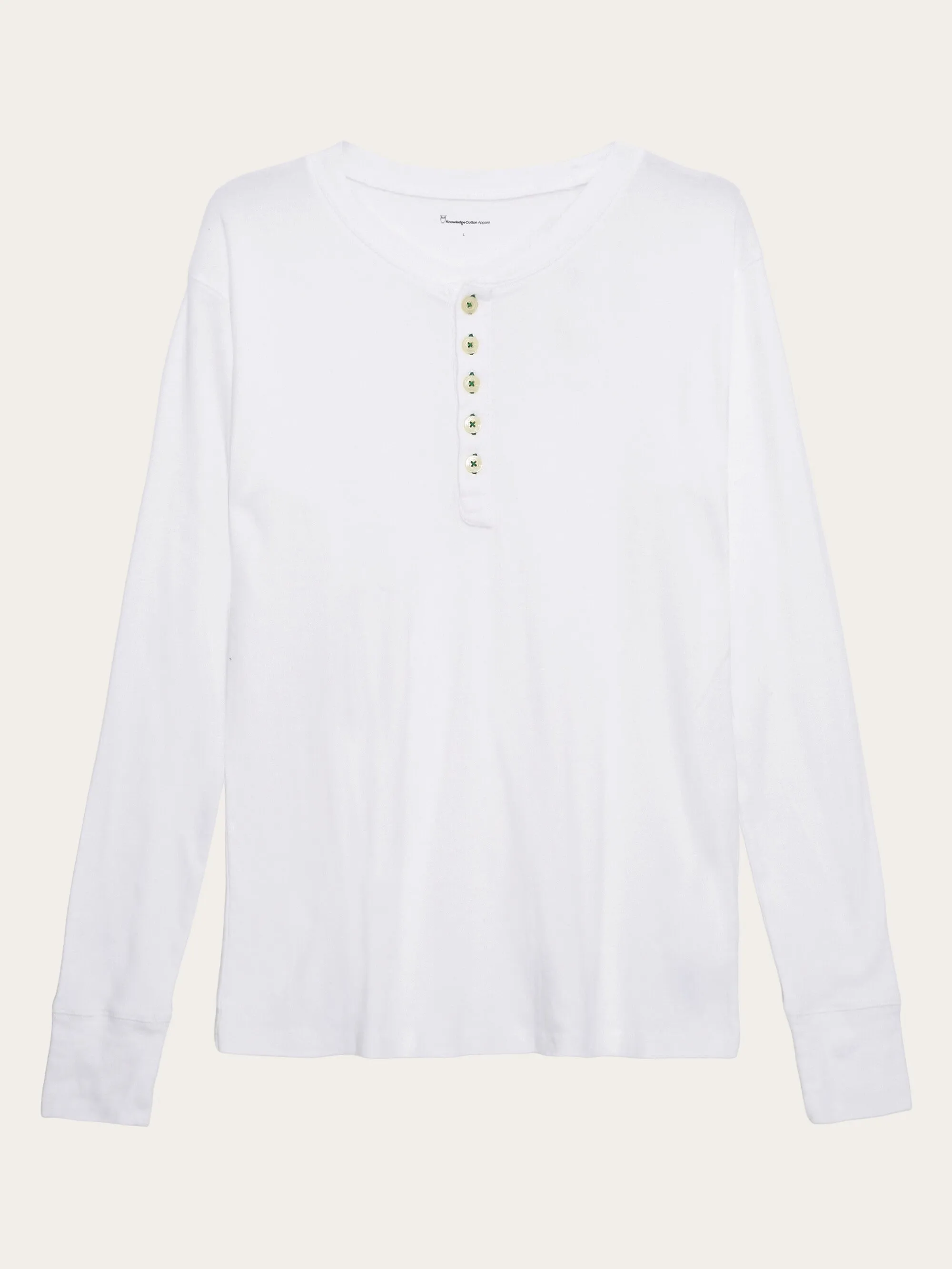 CEDAR LS Henley - Bright White Knowledge Cotton