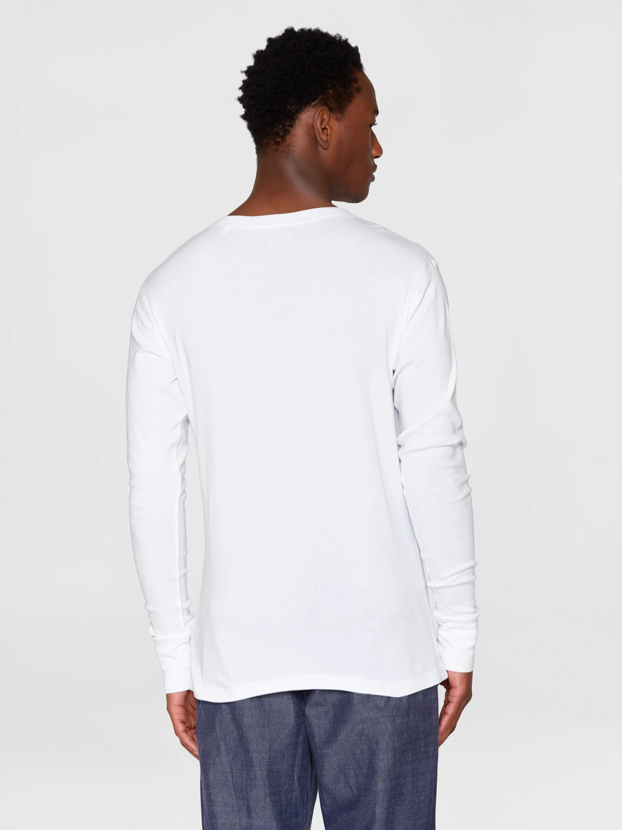 CEDAR LS Henley - Bright White Knowledge Cotton