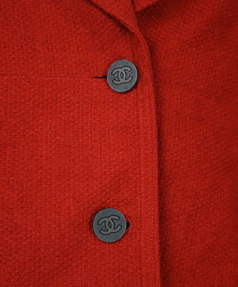 Chanel Fall 1998 Red Wool Blazer sz 6