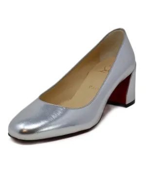 Christian Louboutin Silver Leather Heels sz 6