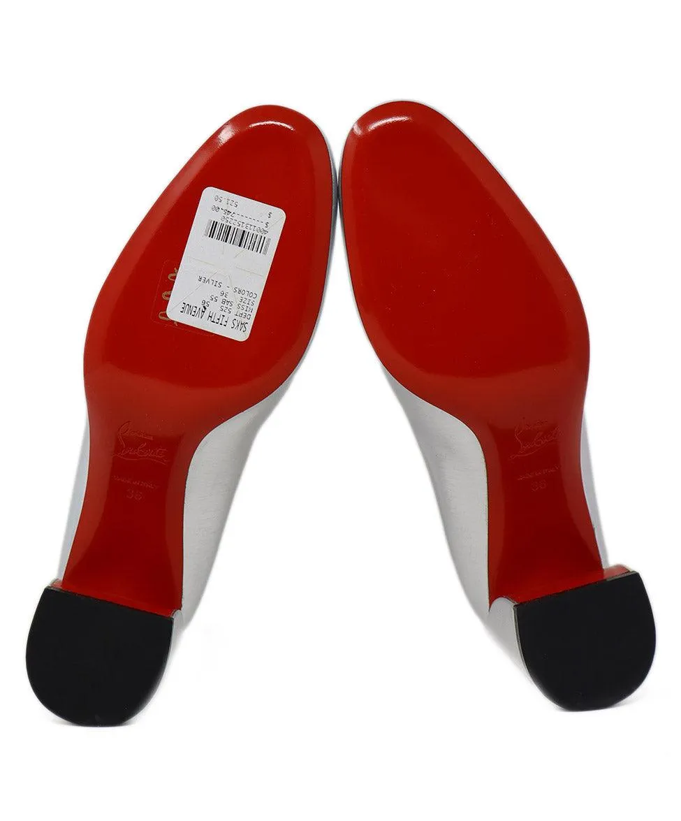 Christian Louboutin Silver Leather Heels sz 6
