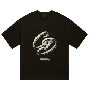 Criminal Damage Ribbon Logo Tee - Black
