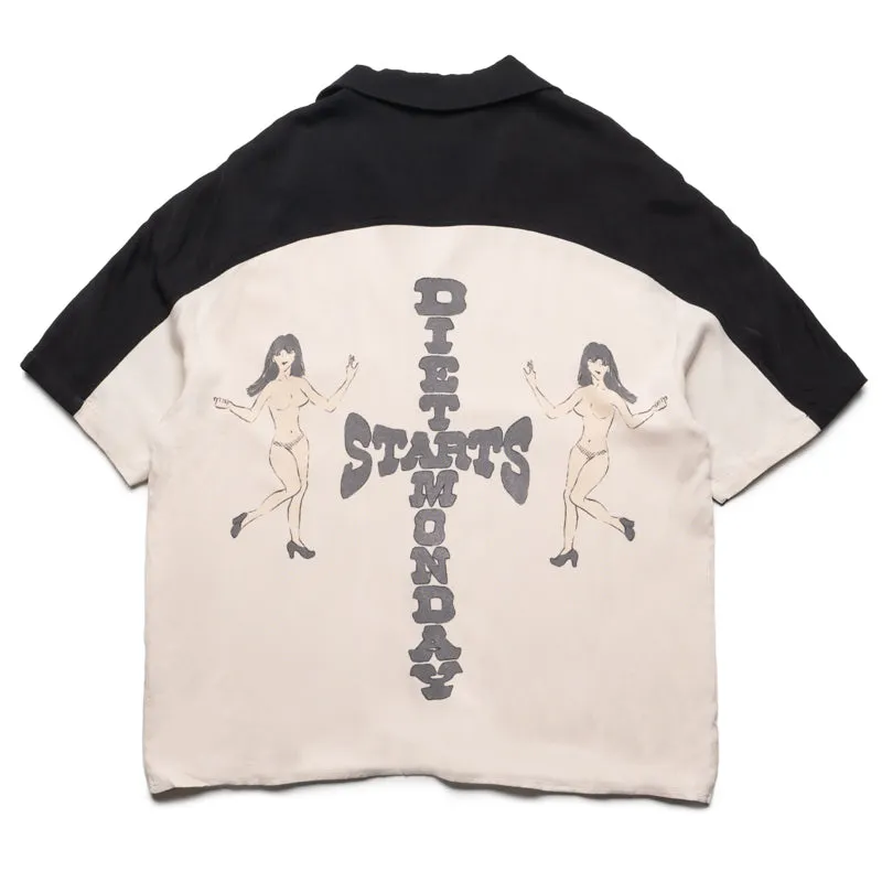 Diet Starts Monday Jim Button Up Shirt - Beige/Black