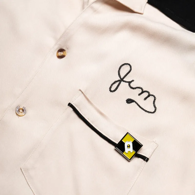 Diet Starts Monday Jim Button Up Shirt - Beige/Black