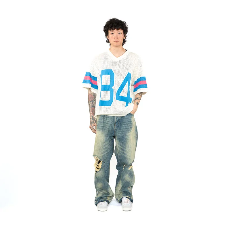 Diet Starts Monday Knit Jersey - Cream/Blue