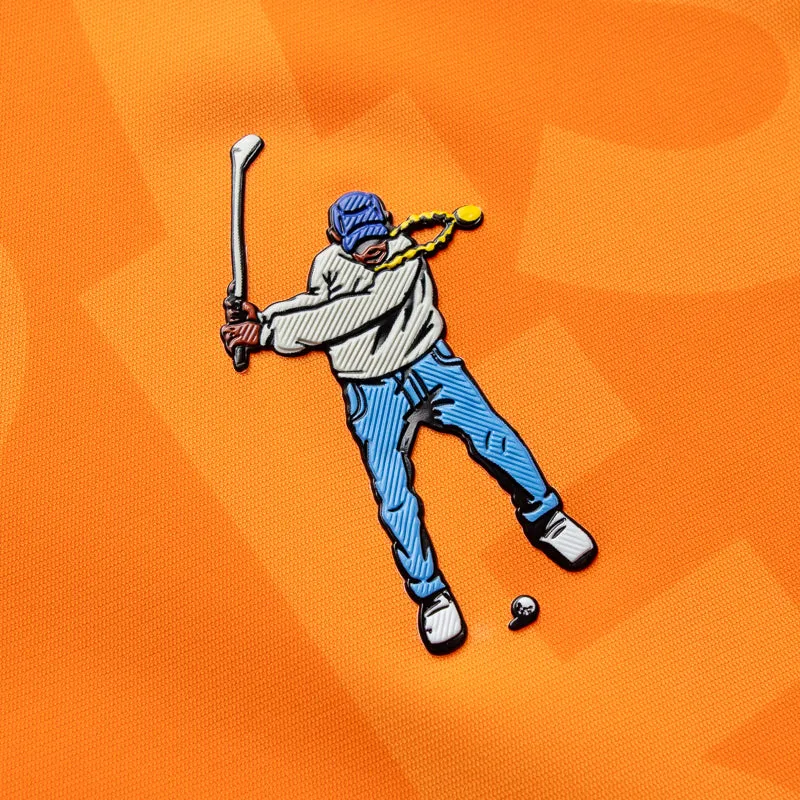 Eastside Golf Snap Placket Polo - Cantaloupe Shuffle Print
