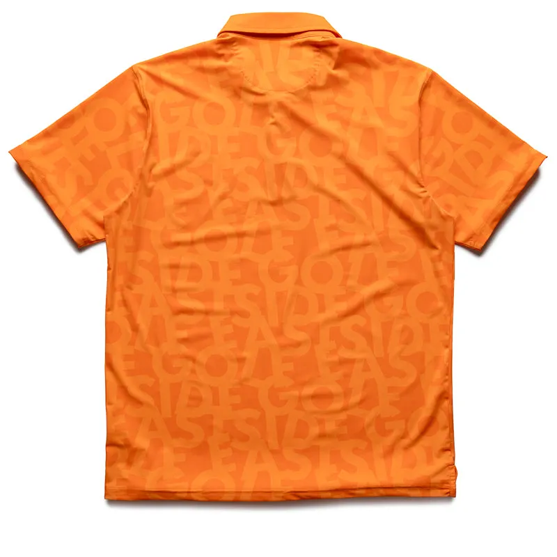 Eastside Golf Snap Placket Polo - Cantaloupe Shuffle Print