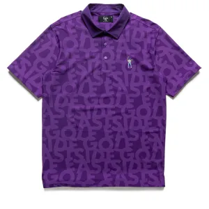 Eastside Golf Snap Placket Polo - Violet Shuffle Print