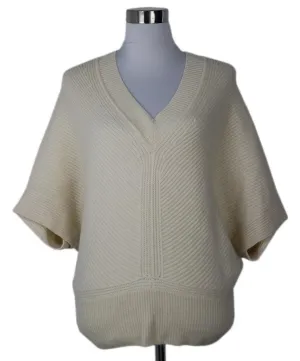 Escada Ivory Cashmere V-Neck Sweater sz 2