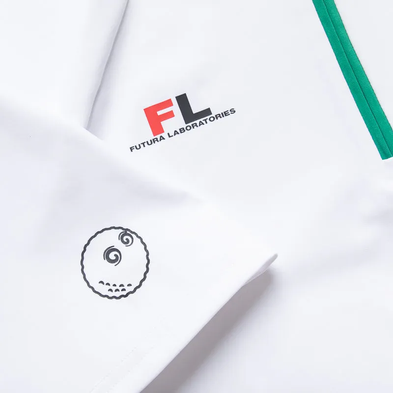 Futura Laboratories x Malbon Golf Zip Raglan Blade Polo - White