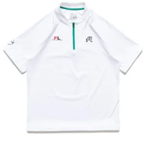 Futura Laboratories x Malbon Golf Zip Raglan Blade Polo - White