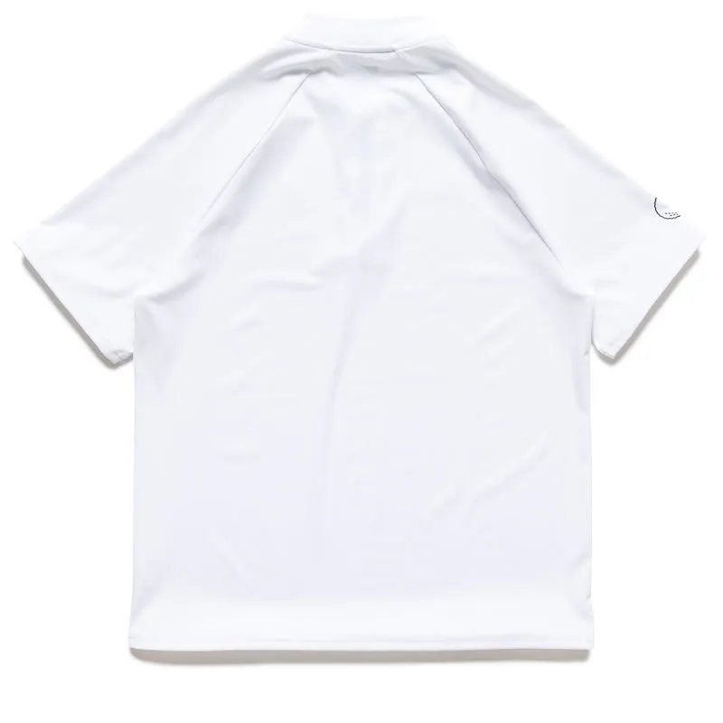 Futura Laboratories x Malbon Golf Zip Raglan Blade Polo - White