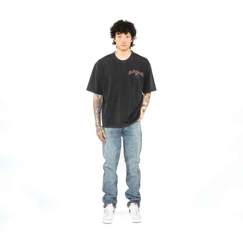 Godspeed New York Balaclava Szn Tee - Grey Wash/Red