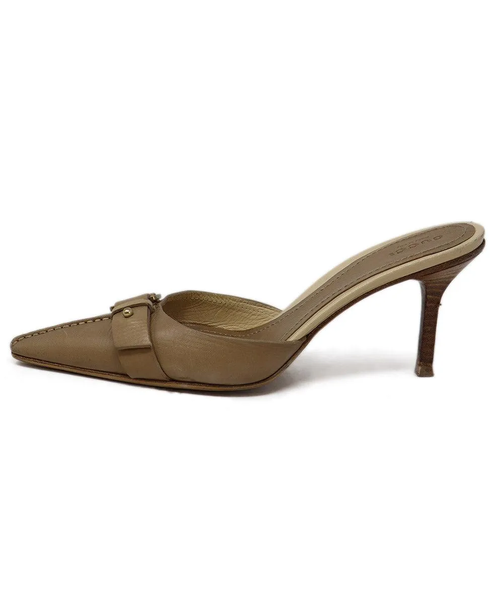 Gucci Vintage Beige Leather Heels sz 7