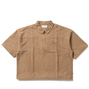 Honor The Gift Textured Knit Qtr Zip - Brown