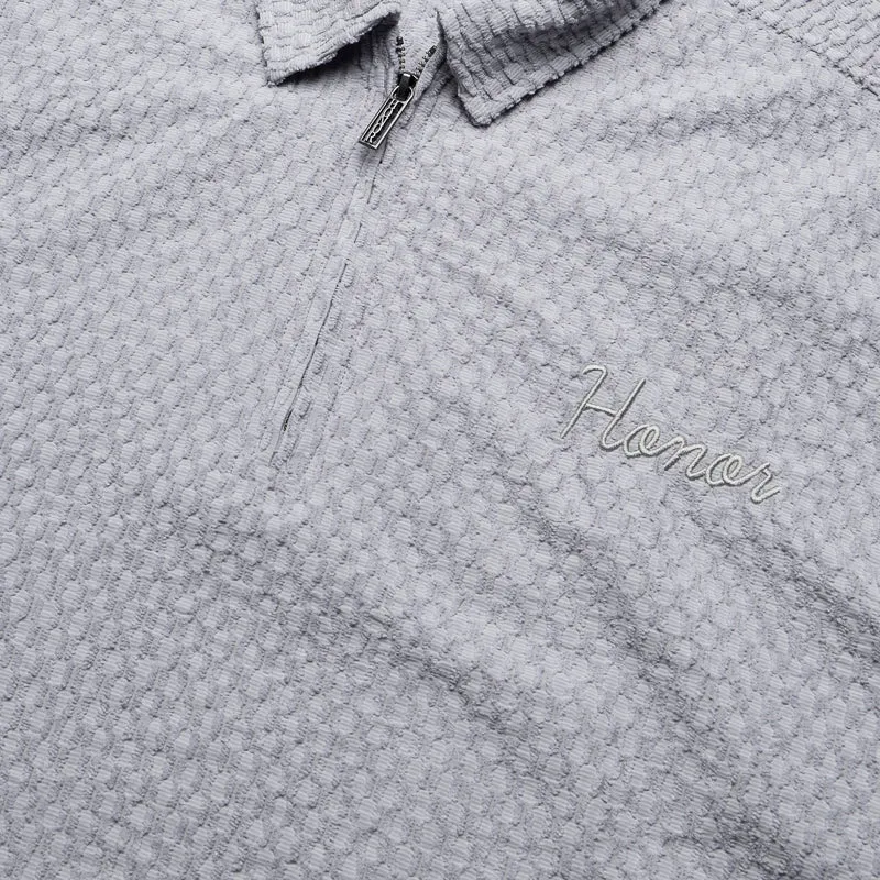 Honor The Gift Textured Knit Qtr Zip - Grey