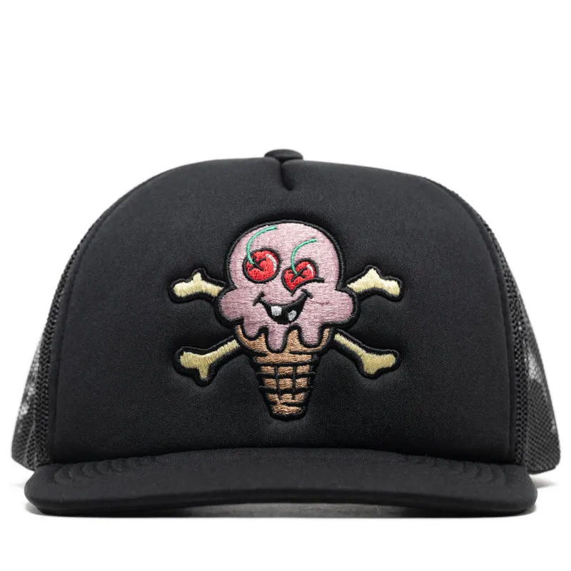 Ice Cream Cones N Bones Trucker Hat - Black