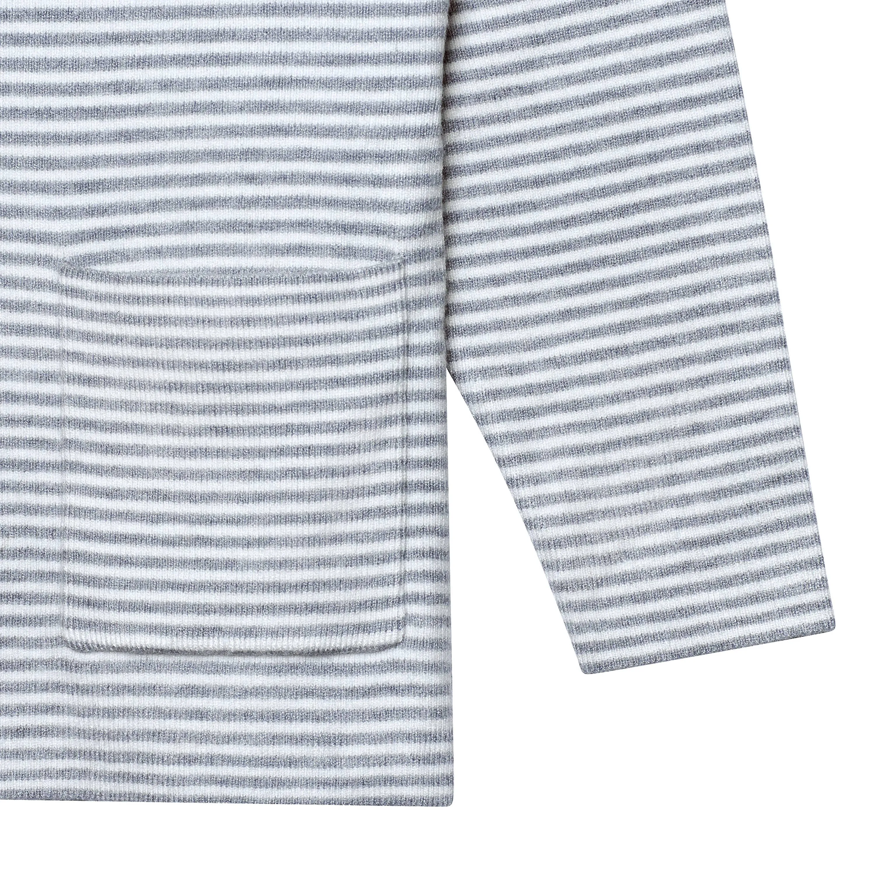 Infant & Toddler Boys Gray Heather Striped Sweater with Pocket Gerber Childrenswea
