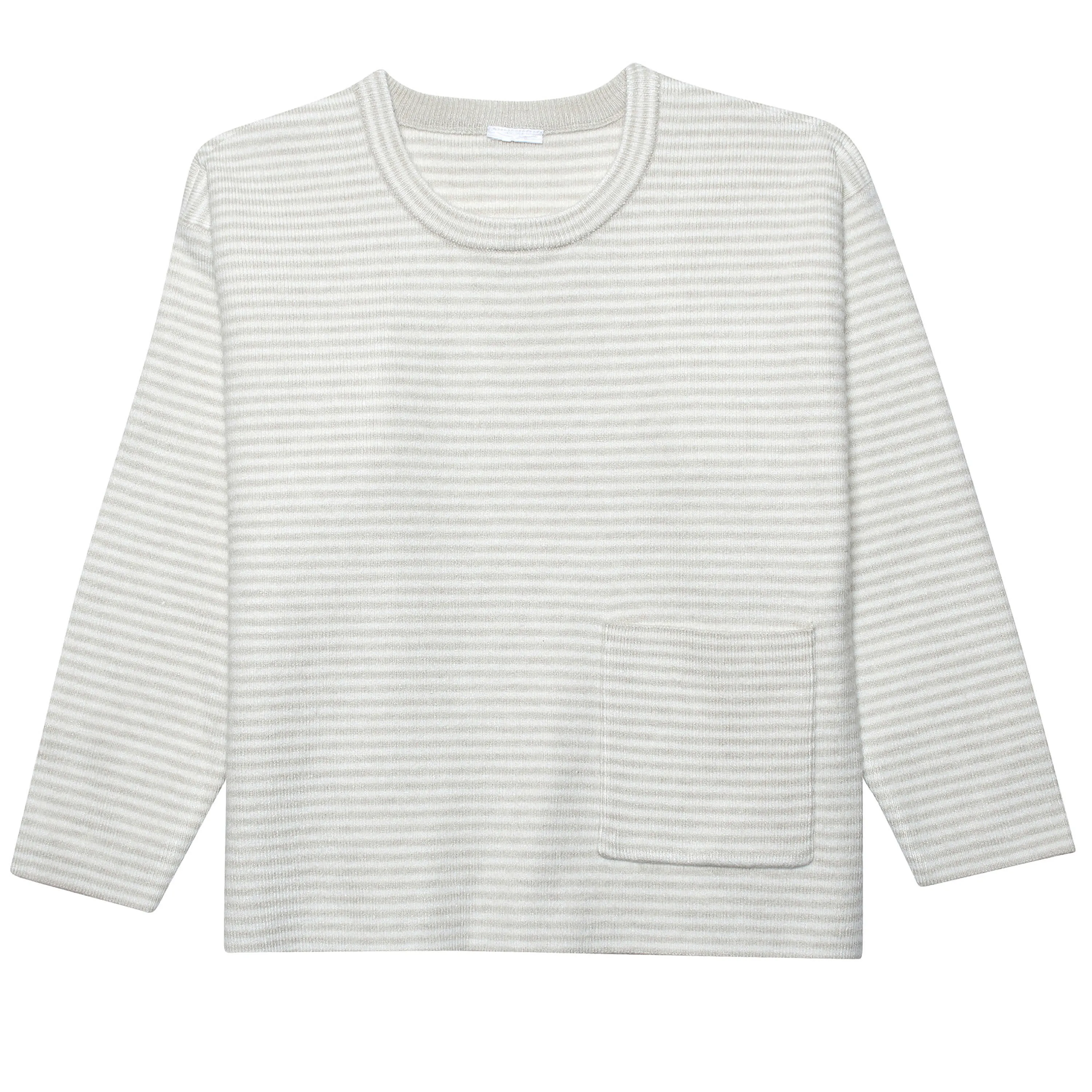 Infant & Toddler Boys Oatmeal Heather Striped Sweater with Pocket Gerber Childrenswea