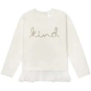 Infant & Toddler Girls White Sweater With Tulle Trim Gerber Childrenswea