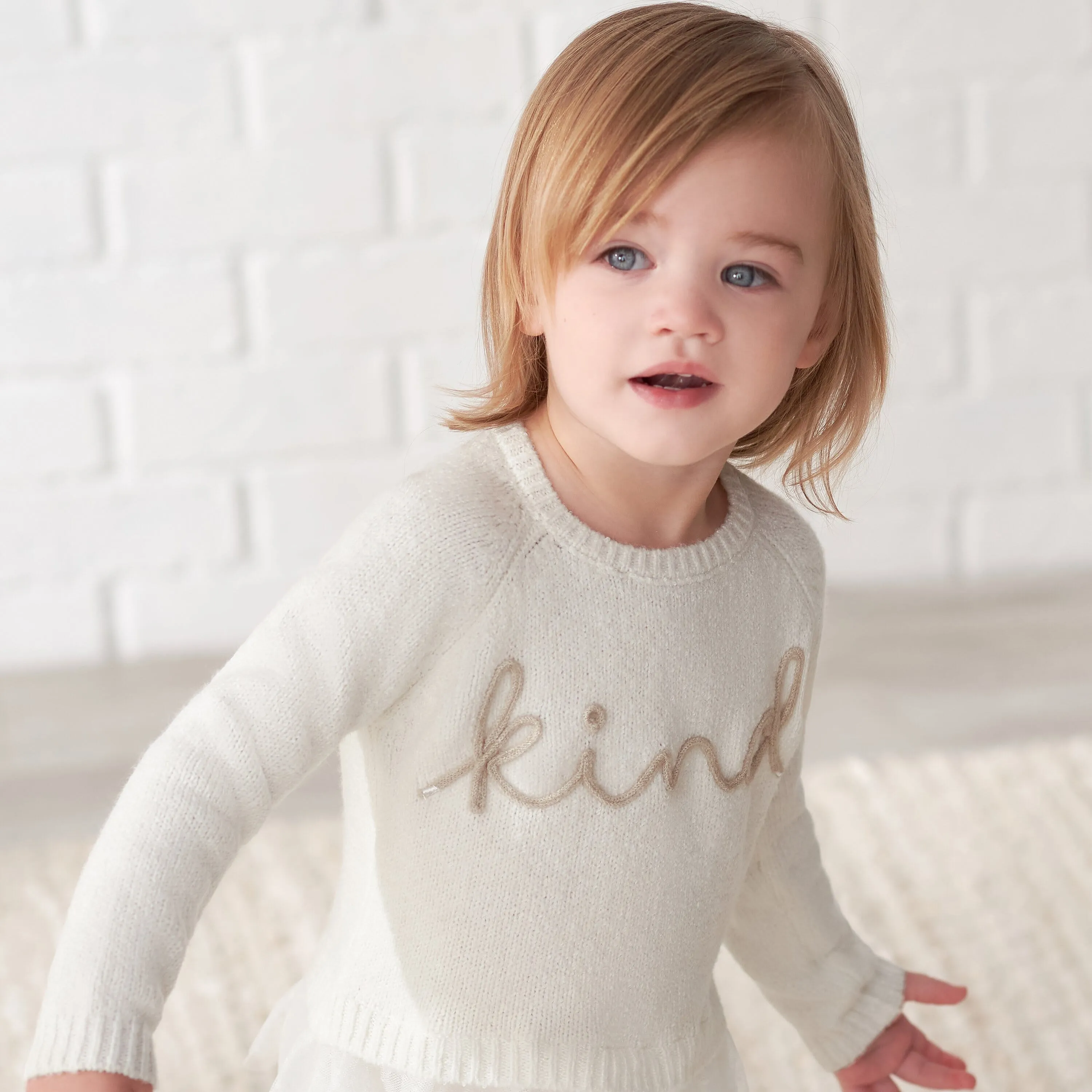 Infant & Toddler Girls White Sweater With Tulle Trim Gerber Childrenswea