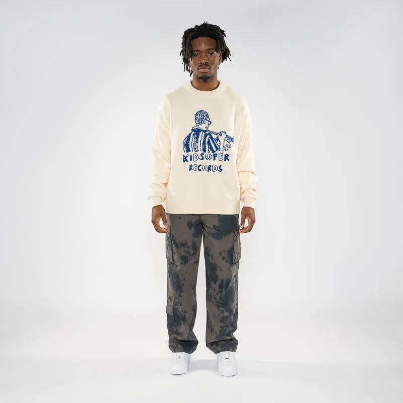 KidSuper Records Knit Sweater - Cream