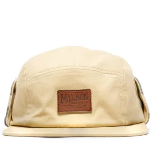 Malbon Golf Blind Ear Flap 5 Panel Hat - Sand