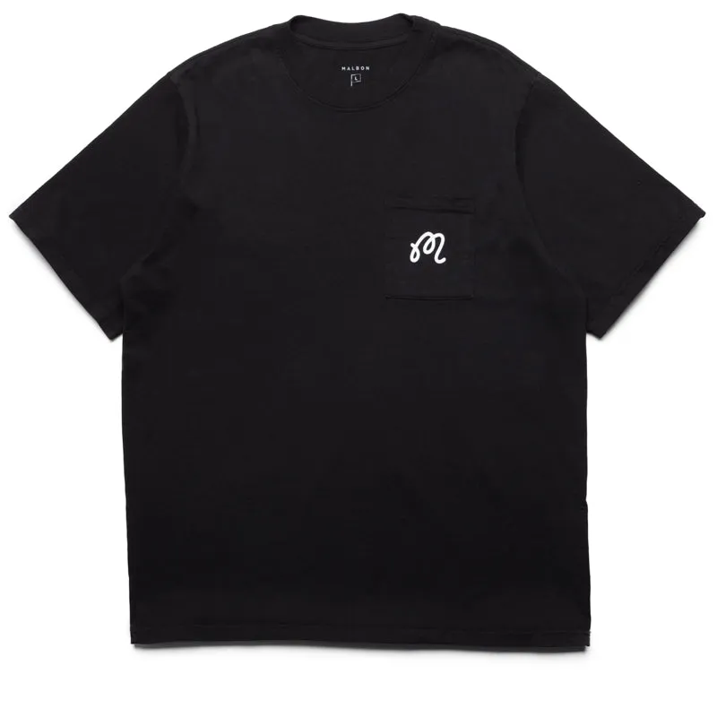 Malbon Golf Follow Thru Pocket Tee - Black