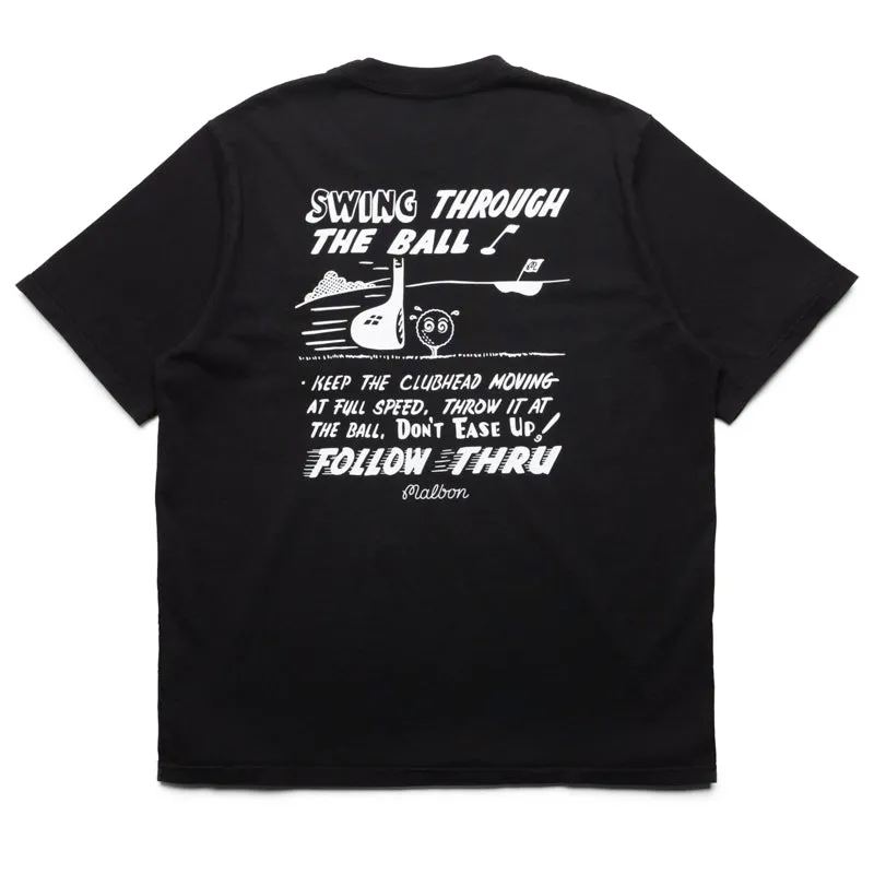 Malbon Golf Follow Thru Pocket Tee - Black