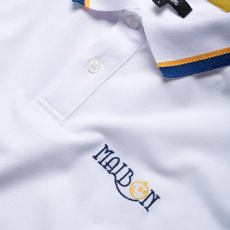 Malbon Golf Grasse Pique Polo - White