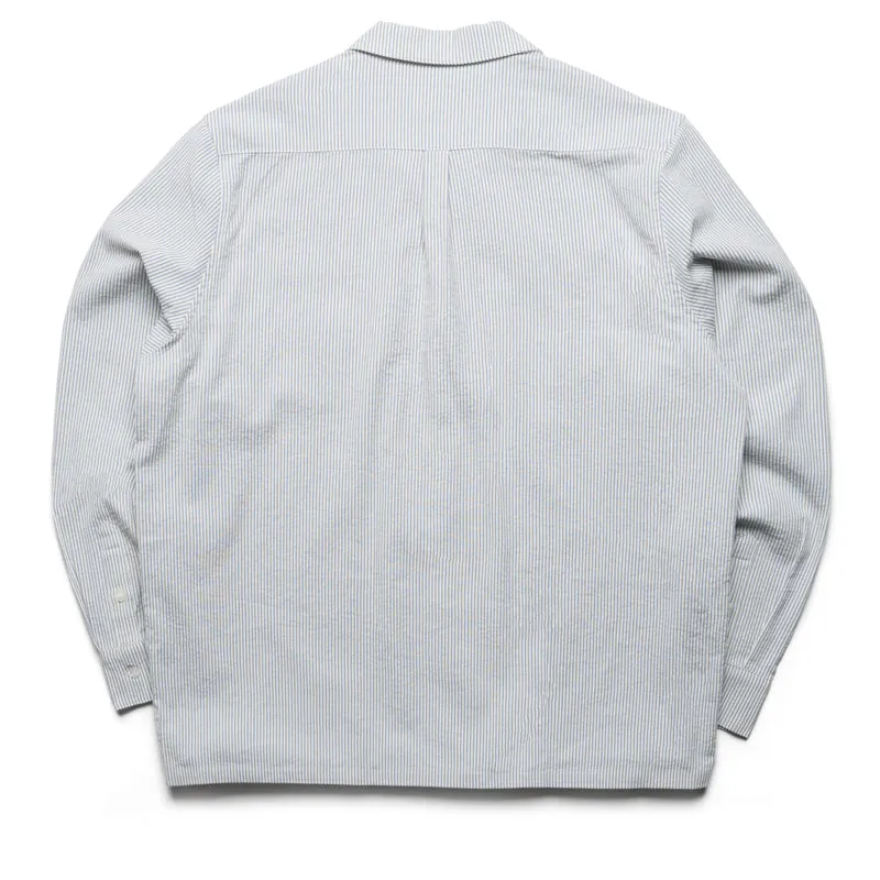 Malbon Golf Saint Tropez Seersucker L/S Shirt - Blue