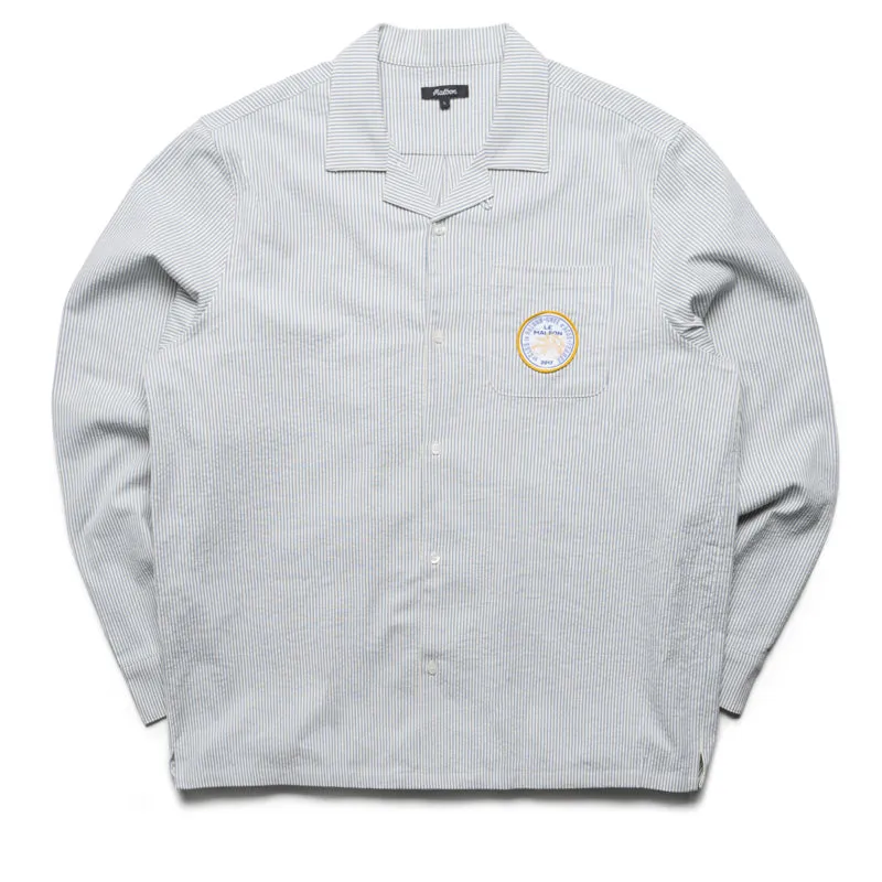 Malbon Golf Saint Tropez Seersucker L/S Shirt - Blue