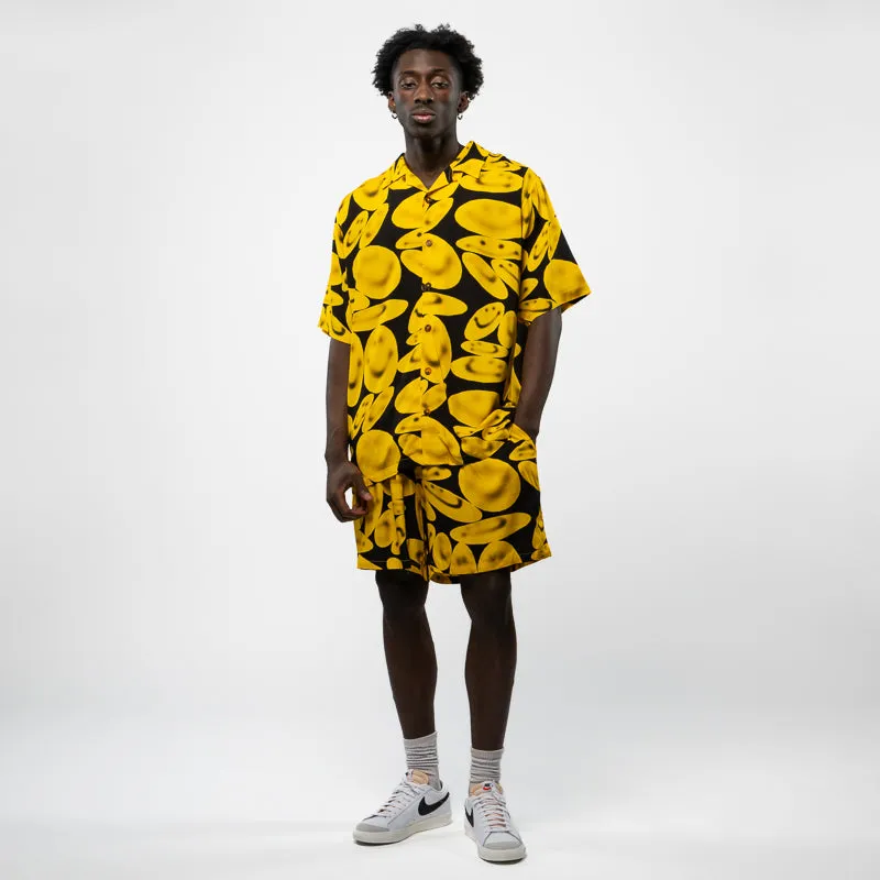 Market Afterhours Button Up Shirt - Washed Black/Yellow