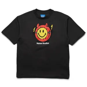 Market Smiley Masked Tee - Washed Black