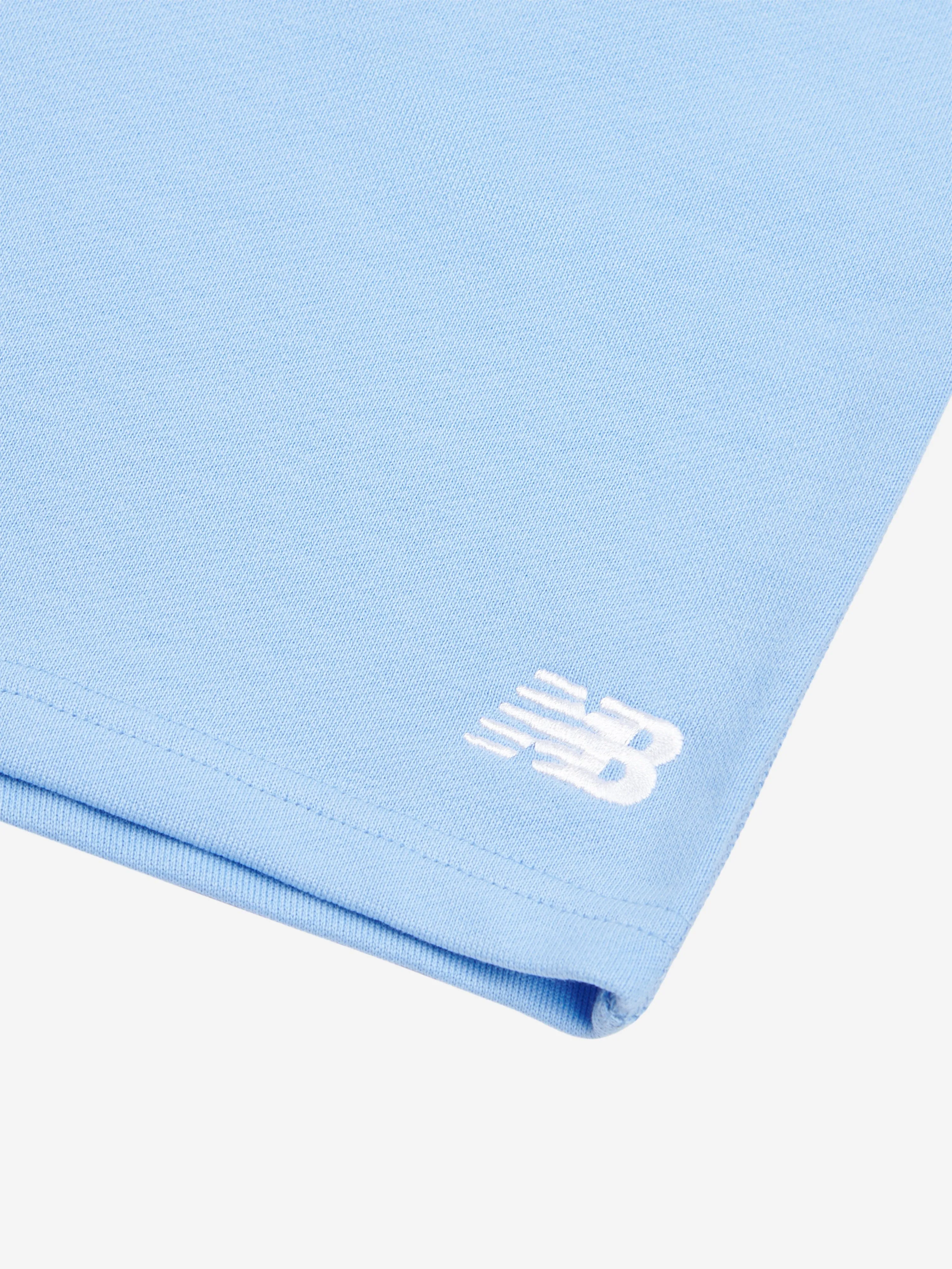 New Balance Boys French Terry Small Logo Shorts in Blue