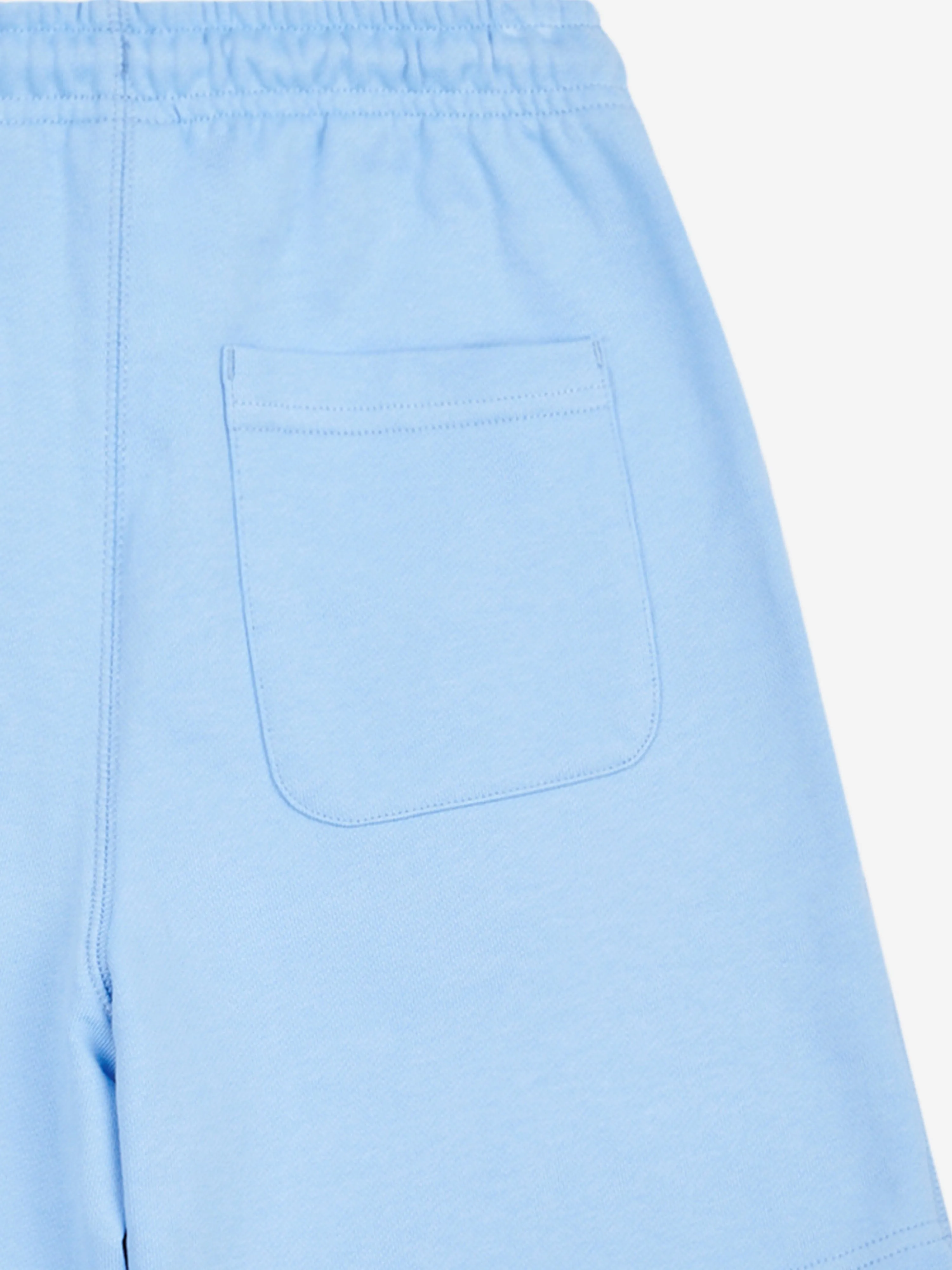 New Balance Boys French Terry Small Logo Shorts in Blue