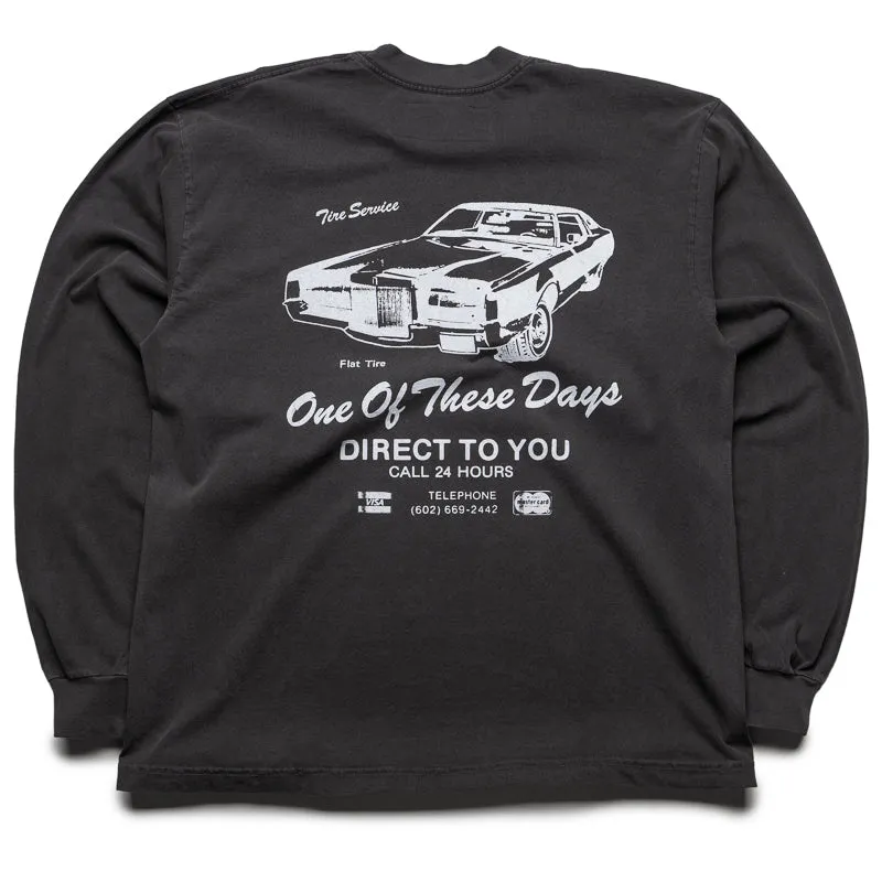 One Of These Days Tire Service L/S Tee - Washed Black