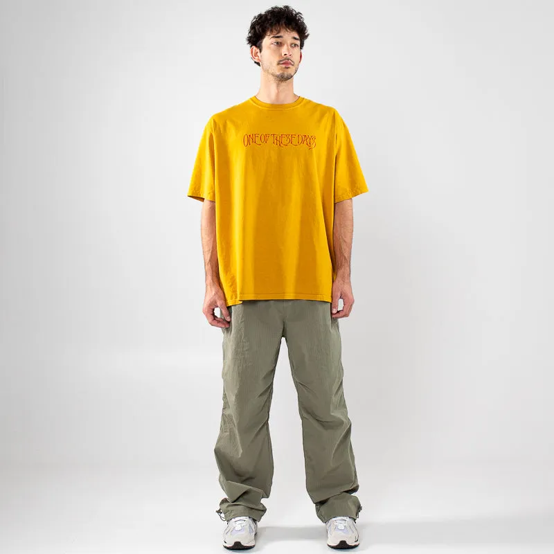 One Of These Days Wreath Of Roses Tee - Mustard